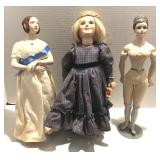 UFDC Souvenir Porcelain Dolls 13" & 14" Tall