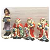 Ceramic 7" Santas &10" Caroler Figurines