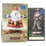 Santa Cookie Jar & St. Nicholas Figurine Christmas
