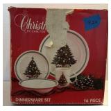 Carlton 16 Pc Christmas Tree Dinnerware