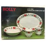 Holly Porcelain Dinnerware Platter, Bowl, Etc.