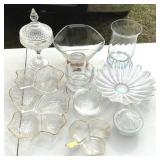 Clear Glass Box Lot Candy Dish, Serving Plates