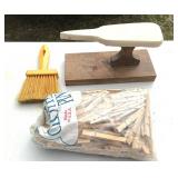 Mini Ironing Board, Clothespins, Whisk Broom