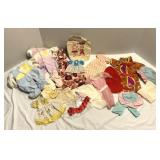 Box Lot of Assorted Vintage Doll Cloths
