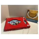 Glass Christmas Cake Plate Set & Candle Plate
