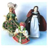 Handmade Ethnic Porcelain Dolls 4.25" - 7" Tall