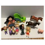 Mini Dolls, Ty Bopper, Horses, Pig, Cart