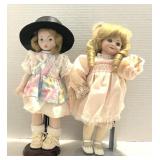 12" Porcelain Dolls with Stands