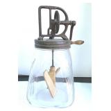 Dazey Tulip Glass Butter Churn Wooden Paddles USA