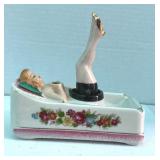 Naughty Nodder Blonde Lady Moving Legs Ashtray