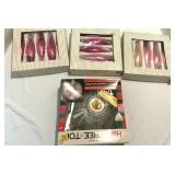 Vtg Glass Xmas Ornaments Orig Boxes & Tree Topper