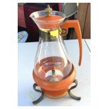 Vtg MCM Silex Lidded Coffee Carafe Metal Base