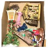 Vtg Hard Plastic Christmas Nativity, Street Lamp