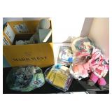 Doll Making Sewing Box Lot Patterns, Material, Etc