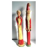 Mr & Mrs Clause Ceramic 20" & 17.5" Figurines