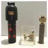 Japanese Kokeshi Doll, Rickshaw Celluloid Geisha