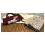 Vtg Curtains/Valance, Embroidered Tote Bag, Etc.