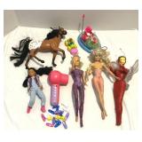 Toy Lot Dolls, Horse, Etc.