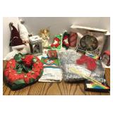 Christmas Candle Wreath, Bell, Ornaments, Tinsel