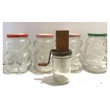 Kraft Santa & Bear Glass Jars, Nut Chopper