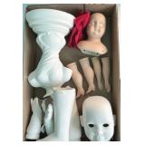 Porcelain Ceramic Doll Parts Heads Arms Legs