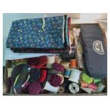 Fabrics & Spools of Thread Box Lot