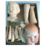 Porcelain Ceramic Doll Parts Heads Arms Legs