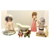 Dolls, Kewpie, Ceramic Claw Foot Tub, Dome Display