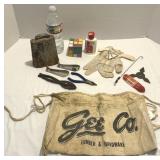 Gee Co. Carpenter Belt, Bell, Misc. Tools, Etc.