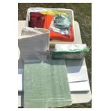 Assorted Felt Material, Styrofoam, Latex Gloves