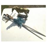 Decorative Wall Swords & Gold Horse Figurine