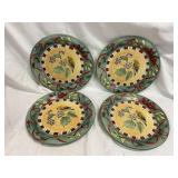 4 Winter Greetings Everyday Goldfinch Plates 11'