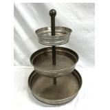 3 Tier Galvanized Metal Serving Tray 18 3/4' Tall
