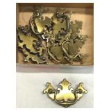 8 Brass Chippendale Batwing Ball Drawer Pulls 3'