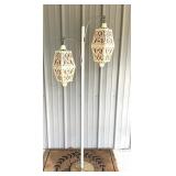 MCM Floor Lamp Metal w/Plastic Shades 62.75' Tall