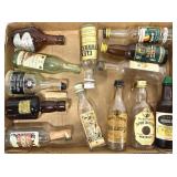 Box of Empty Vintage Miniature Liquor Bottles