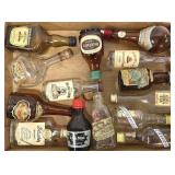 Box of Empty Vintage Miniature Liquor Bottles