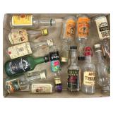 Box of Empty Vintage Miniature Liquor Bottles