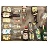 Box of Empty Vintage Miniature Liquor Bottles