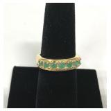 Ross Simons Gold Tone Ring Marked 925 Green Stones