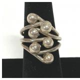 Modern Ball Top Ring Marked 925 Size 6.5