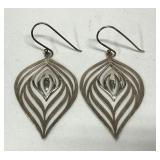 Earrings Marked 925 Pierced Sterling Silver 1 3/4'