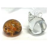 Art Glass Paperweights Confetti & Mouse