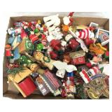 Large Box of Vintage Wooden Christmas Ornaments