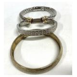 Bangle Bracelets Silver & Gold Tones