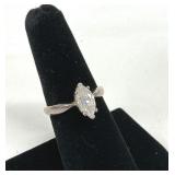 Marked 925 UTC Silver Tone CZ Marquis Ring