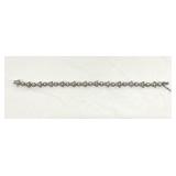 Marked 925 CZ Tennis Bracelet Silver Tone 7.5'