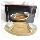 Chef's Counter Bamboo Tray Football Serving Tray