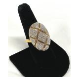 Ross Simons CZ Marked 925 Silver & Gold Ring