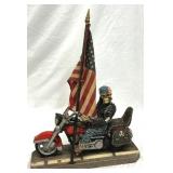 Skeleton Biker Riding Patriotic Fat Boy Motorcycle